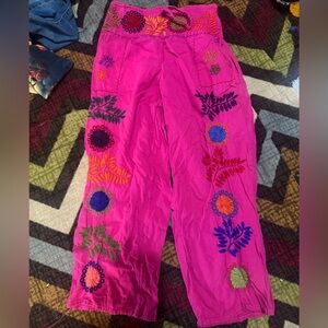 Vibrant Embroidered Pants